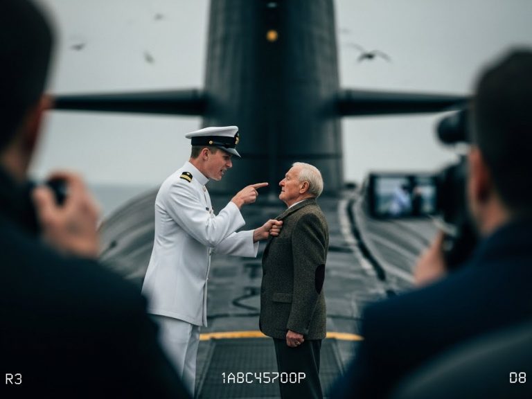 A Navy Lieutenant Blocked Me From Boarding. He Laughed At My Old Pin. Then The Admiral Arrived And Everything Changed.