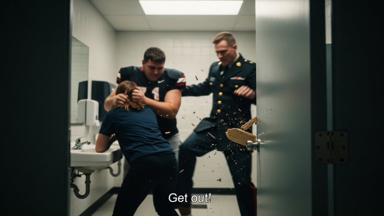 My Daughter Was Being Drowned in a School Sink by the Football Captain. They Thought She Was Weak. They Didn’t Know Her Father Was a 4-Star General Watching From the Shadows. Today, the Bathroom Door Didn’t Just Open. It Was Taken Off Its Hinges.