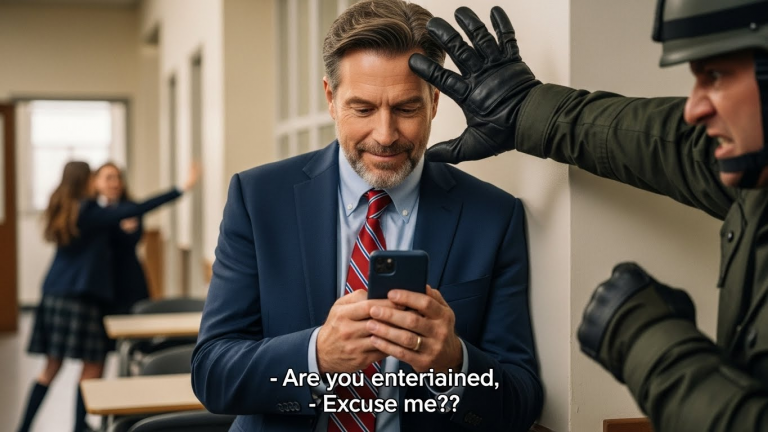 I Returned From War To Find A Teacher Scrolling Facebook While A Bully Dragged My Daughter By Her Hair—He Thought I Was Just A Helpless Parent, Until He Saw The Uniform.