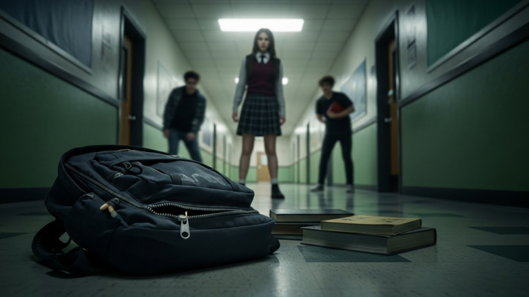 The chilling silence in the hallway before they pounced. I can still hear the sound of the zipper ripping on my backpack and the sickening thud of my books hitting the worn linoleum floor. They thought they had me. They thought they could break me. But they didn’t see her. They didn’t see the woman who taught me what ‘protection’ really means. You won’t believe what happened when my bullies realized who was standing behind them.