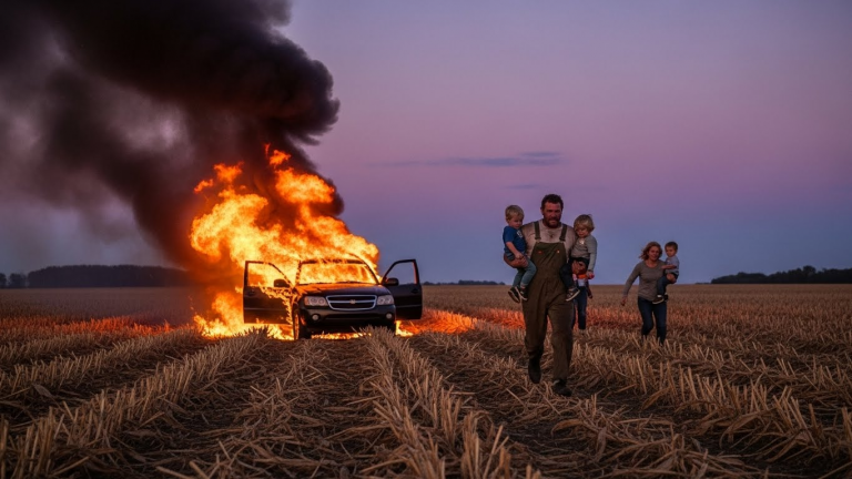 A Mechanic Pulled A Mother And Her Twins From A Burning Wreck. The Next Morning, Three Black Helicopters Swarmed His Farm, And He Realized He Hadn’t Just Saved Them From A Car Accident.