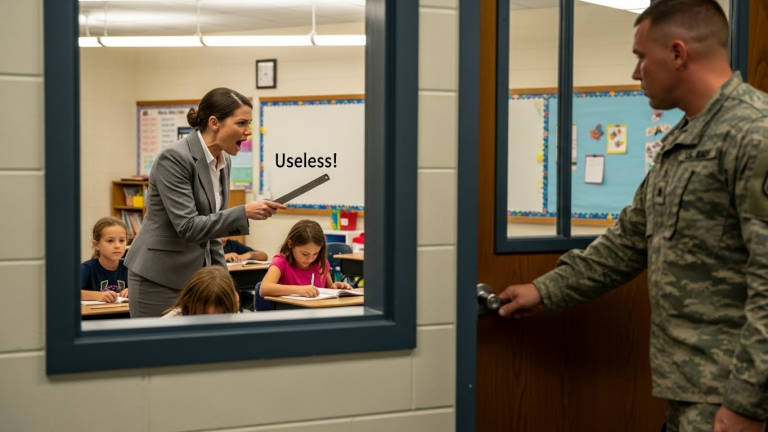 She Jammed A Ruler Into My Daughter’s Face And Told Her She Was Trash—She Didn’t Know Her Marine Dad Was Standing Right Behind The Glass