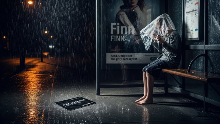 🌧️ The Cold That Doesn’t Forgive: My Only Home Was the Rain, and I Was Running Out of Time. 💔 Barefoot and freezing under a bus shelter, I saw a figure flee an abandoned warehouse—and then I found the key card they dropped. The word POLICE was stamped on it, and suddenly, the rain wasn’t the biggest danger.