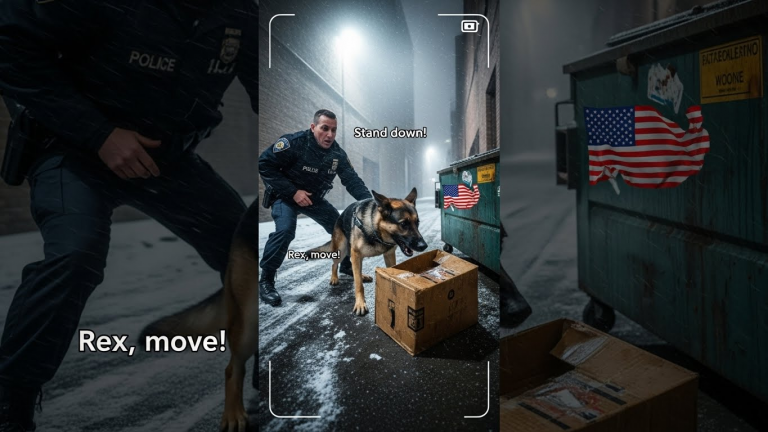 I Thought My K9 Turned On Me When He Snarled Over A Cardboard Box In The Freezing Snow. But When I Saw The Tiny Hand Trembling Inside, I Realized He Wasn’t Attacking—He Was Guarding A Miracle The Rest Of The World Had Thrown Away Like Trash.