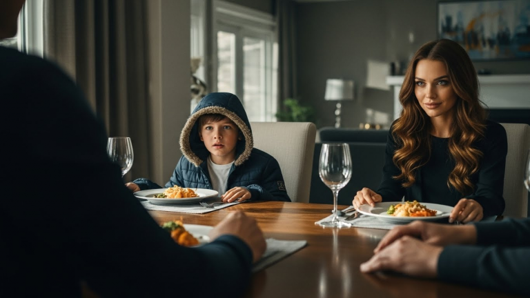 My Wife Served A Perfect Roast Chicken While My Son Sat There Trembling. She Thought I Was Blind, But When I Saw Why He Was Wearing A Hoodie In July, I Knew I Had To Get Him Out That Night.