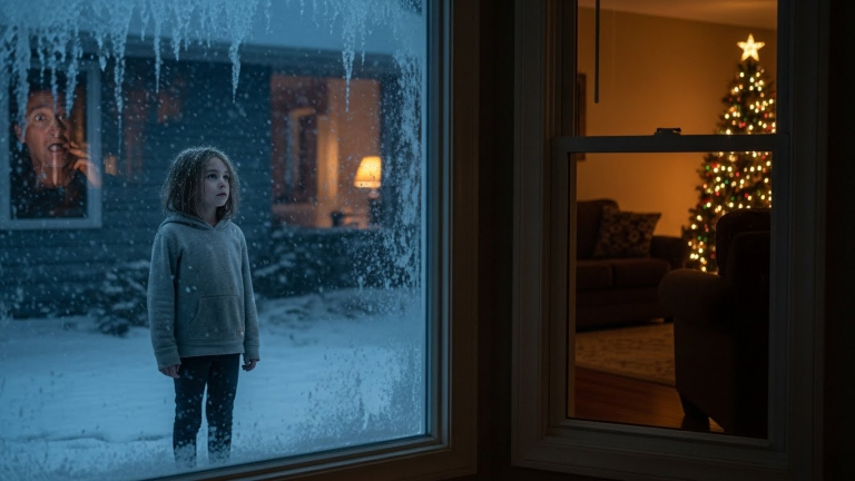 I Found a Frozen Girl Staring Through My Window on Christmas Morning, and When I Opened the Door, She Handed Me a Picture That Changed My Life Forever. It Was a Photograph Taken 20 Years Ago Inside My Own House, But I Had Never Seen the Girl in It Before.