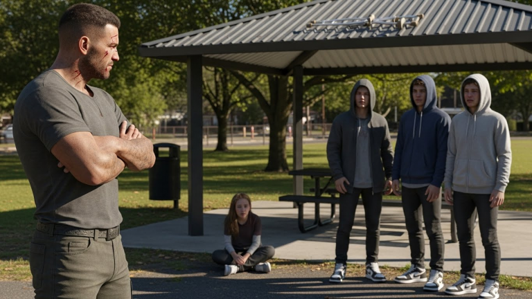 I Watched Three Bullies Throw My Paralyzed Daughter’s Crutches on a Roof—They Didn’t Know Her Dad Was a Special Ops Vet Watching From the Parking Lot.
