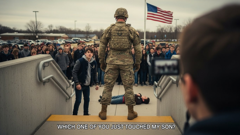 I Watched The School Bully Push My Son Down The Stairs. He Didn’t Know His Victim’s Father Was A Special Forces Operator Standing Ten Feet Away.