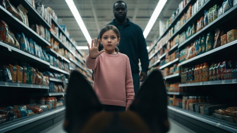 Everyone in the Store Ignored the Girl in the Pink Sweater. But My K-9 Rex Saw Her Hand Signal and Froze. What Happened Next Changed Everything.