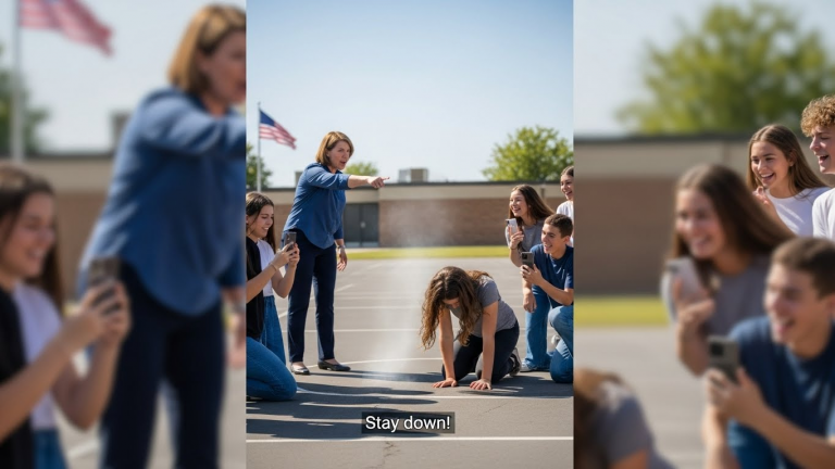 They Thought They Could Break My Little Girl’s Spirit By Forcing Her To Kneel On Burning Asphalt While The Popular Kids Laughed—They Didn’t Know Her Daddy Was The President Of The ‘Iron Saints’ MC, And We Were About To Turn Show-and-Tell Into A Lesson They Would Never Forget.