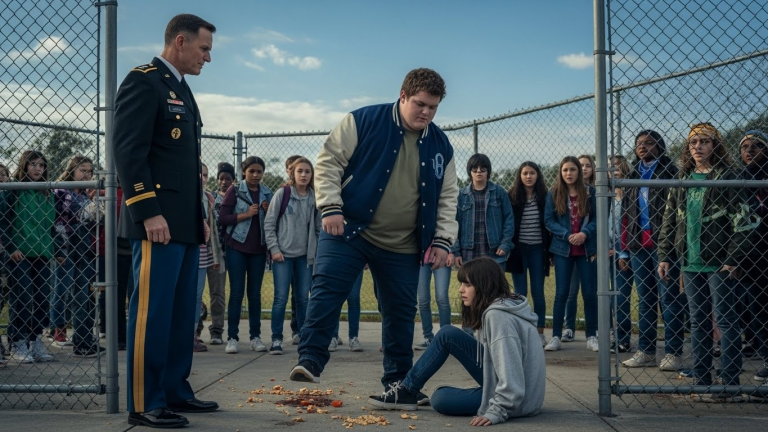 The Day a Bully Kicked My Sick Daughter’s Lunch—He Didn’t Know Her Father Was a Colonel Who Commanded an Armored Convoy Just Two Blocks Away.