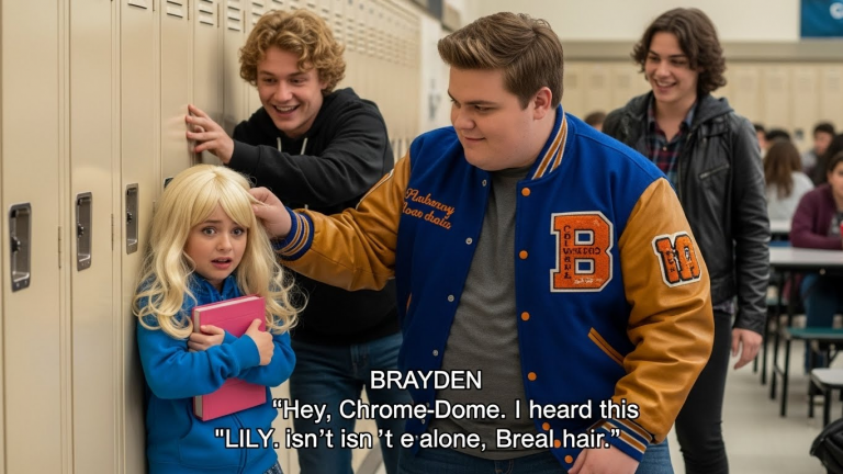 “The Bully Thought It Was Funny to Rip My Sick Daughter’s Wig Off in the Middle of the Hallway. He Didn’t Realize Her Ex-Marine Father Was Standing Directly Behind Him, and What Happened Next Silenced the Whole School.”