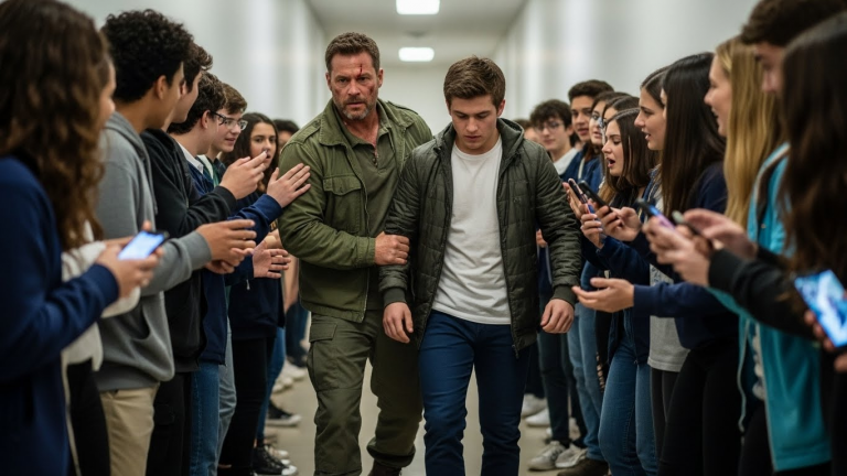 They Threw Her Wheelchair on the Roof and the Whole School Filmed Her Crawling. They Didn’t Know Her Dad Was a Special Ops Veteran Who Just Returned Home—And He Was Standing Right Behind The Crowd.