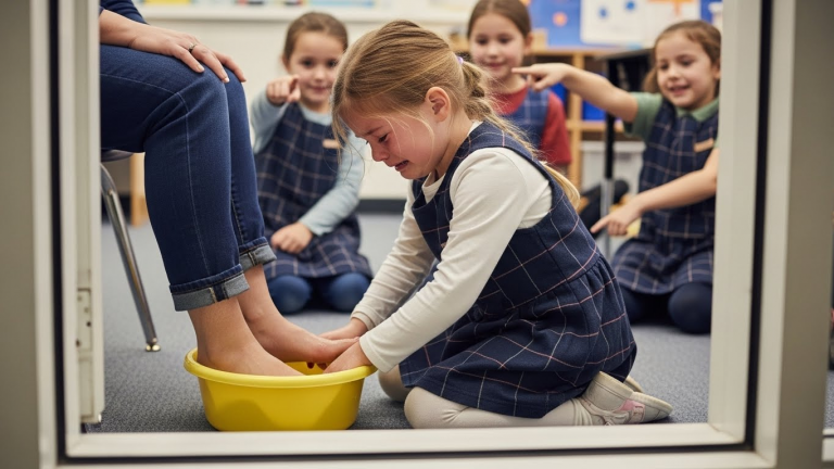 SHE FORCED MY DAUGHTER TO WASH HER FEET AS A ‘PUNISHMENT’—NOT REALIZING WHO I WAS UNTIL I KICKED DOWN THE DOOR.