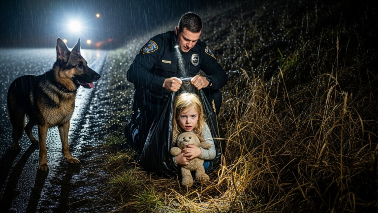 I’m a K9 officer, and I thought I’d seen pure evil, but nothing prepared me for what my partner Gunner found inside a black trash bag dumped off Highway 9. I expected a dying animal. I found a child.