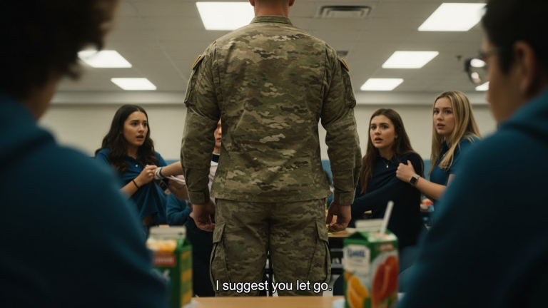 I CAME HOME EARLY FROM DEPLOYMENT TO SURPRISE MY DAUGHTER, BUT WALKED IN ON THREE BULLIES DRAGGING HER OUT OF HER CHAIR. THEY DIDN’T KNOW I WAS STANDING RIGHT BEHIND THEM.