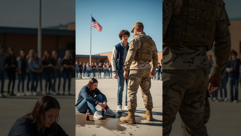 I Returned From Deployment Early To Surprise My Daughter At School, Only To Watch Her Bullies Pour Trash On Her. They Didn’t See Me Standing Behind Them… Until It Was Too Late.