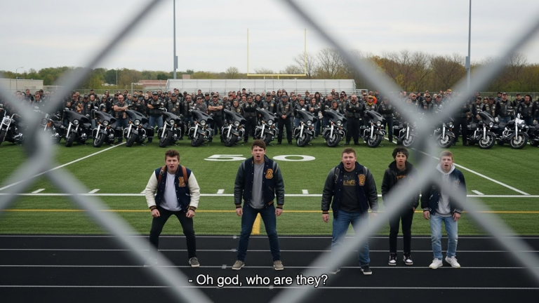 High School Bullies Dragged A Disabled Boy Behind The Bleachers To “Teach Him A Lesson.” They Didn’t Expect 50 Outlaw Bikers To Be Waiting For Them In Silence.