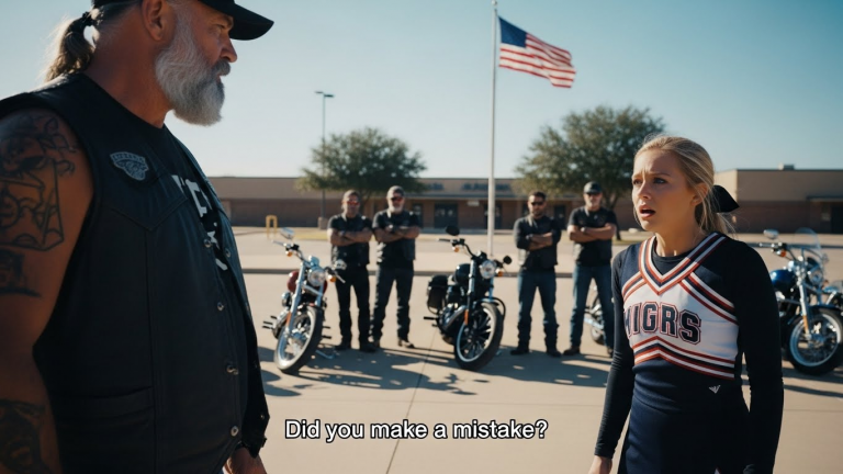 The Cheer Captain Slapped The “Poor Girl” In Front Of Everyone. She Didn’t Know Her Dad Was The Leader Of The Local Biker Club.