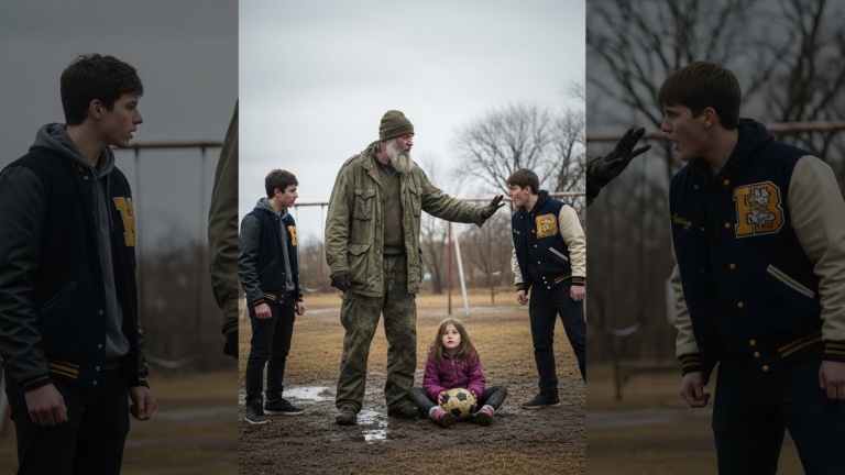 They Laughed At The Homeless Vet Sleeping On The Bench, But When He Stood Up To Save The Crying Girl, The Whole Park Went Silent.