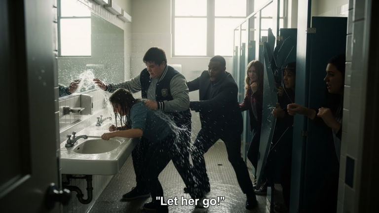 I Broke Down a School Bathroom Door to Save My Daughter from the Football Captain. He Laughed at Me. Five Minutes Later, the School Was Surrounded by Special Ops and He Was Begging for Mercy.