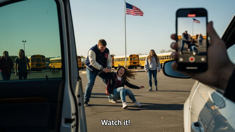 I Watched Him Slam My Little Sister to the Asphalt While Laughing, Thinking He Was Untouchable. He Didn’t Know I Just Got Back From Deployment, And He Definitely Didn’t Know What I Was Trained To Do To Threats Like Him.