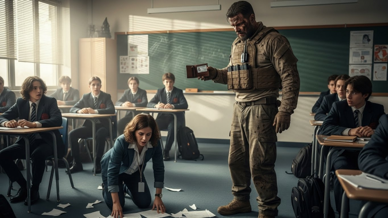 The Teacher Ripped My Daughter’s Perfect Score In Half Because She Thought Her “Bum” Father Helped Her Cheat. She Didn’t Know I Was A 4-Star General In Disguise.