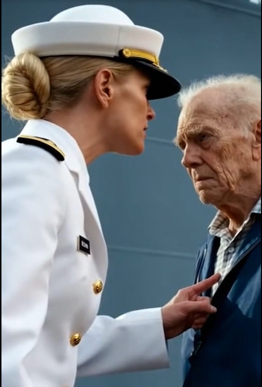 I was 89, wearing a $10 windbreaker, and she treated me like trash on the pier of the ship I helped name. She saw a senile old man. She didn’t see the Silver Trident patch hidden over my heart, or the 70 years of silence I carried. She was about to call security when the Admiral walked out… and did something that made the whole Navy freeze.