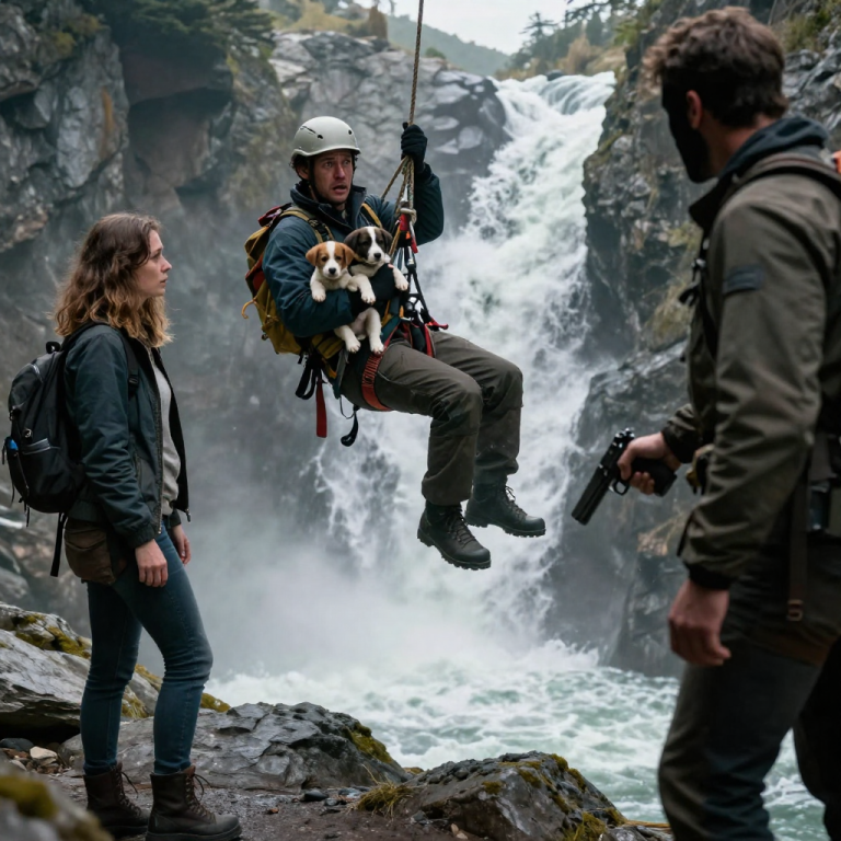 HE RISKED EVERYTHING! WATCH AS THIS BRAVE RESCUER BATTLES A DEADLY FLOOD TO SAVE THREE HELPLESS PUPPIES FROM CERTAIN DOOM! WILL HE MAKE IT?