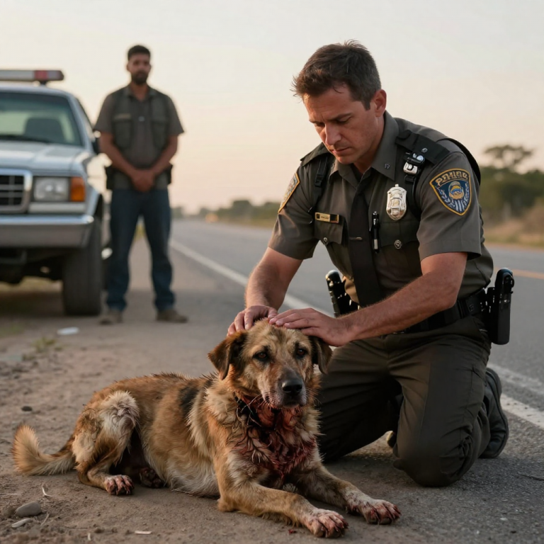 HE DRAGGED HIS DOG BEHIND HIS TRUCK UNTIL IT COLLAPSED! WHAT THE HIGHWAY PATROLMAN DID NEXT WILL MAKE YOU BELIEVE IN HEROES!