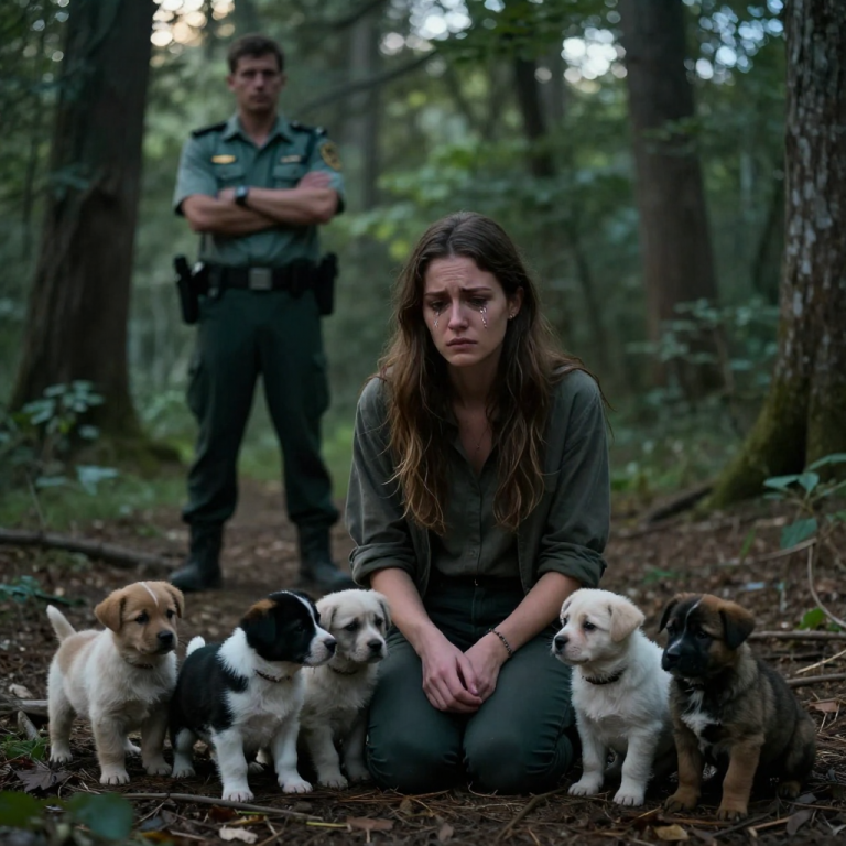 CAUGHT ABANDONING HER DEFENSELESS PUPPIES IN A STORM, SHE THOUGHT SHE WAS ALONE. THE FOREST RANGER’S WRATH WAS JUST THE BEGINNING…