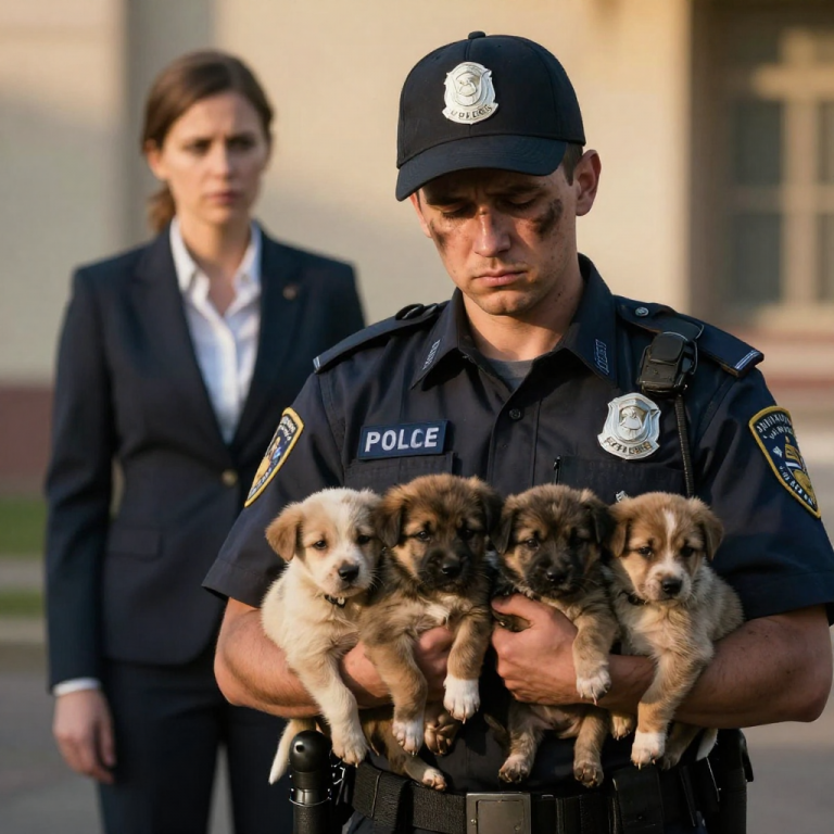 HE RISKED EVERYTHING! ROOKIE COP’S HEROIC ACT SAVES PUPPIES FROM BURNING HOUSE – WHAT HAPPENED NEXT WILL SHOCK YOU!