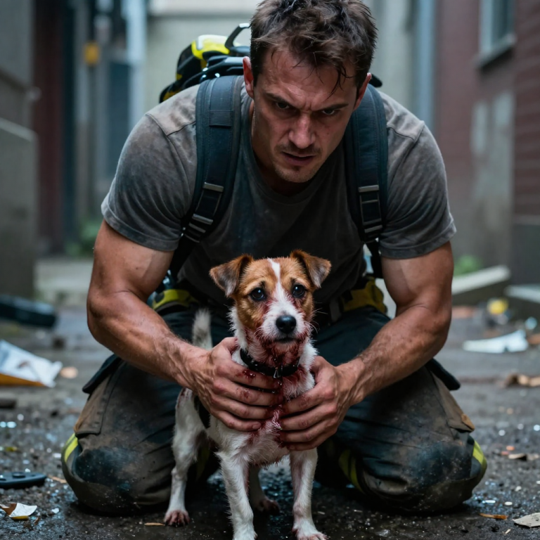 HEARTLESS TEENS BRUTALLY ATTACKED A TRAPPED DOG UNTIL A HEROIC FIREFIGHTER STEPPED IN – WHAT HAPPENED NEXT WILL RESTORE YOUR FAITH IN HUMANITY!