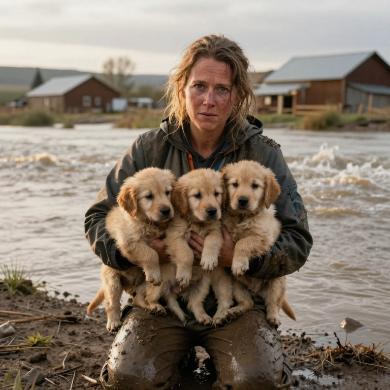 HEARTBREAKING RESCUE: I DOVE INTO A RAGING FLOOD TO SAVE FOUR GOLDEN RETRIEVER PUPPIES! THEIR DESPERATE CRIES HAUNTED ME. WHAT I DID NEXT WILL SHOCK YOU!
