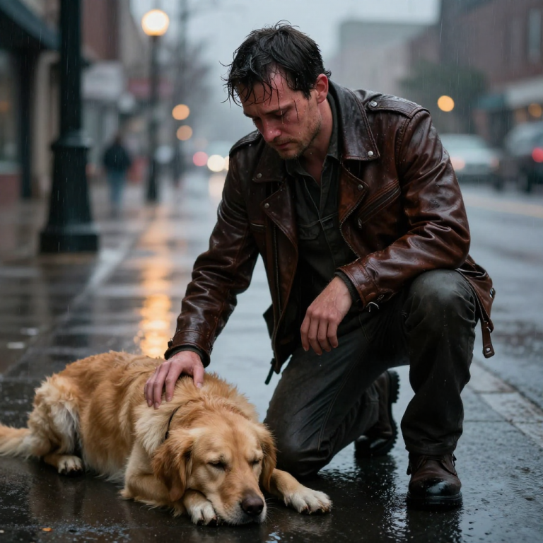 EVERY CAR IGNORED HIM BLEEDING IN THE RAIN AFTER THE HIT-AND-RUN… UNTIL I ARRIVED ON MY HARLEY. WHAT HAPPENED NEXT WILL BREAK YOUR HEART!