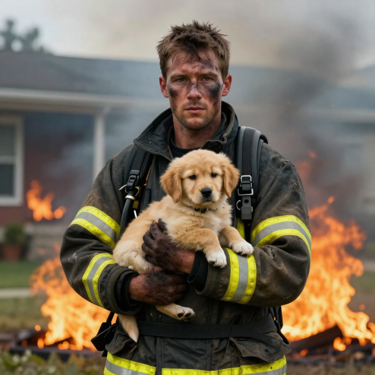MY CAPTAIN SCREAMED AT ME TO ABANDON THE BURNING HOUSE, BUT I HEARD A FAINT WHIMPER…WHAT I DID NEXT RISKED EVERYTHING!