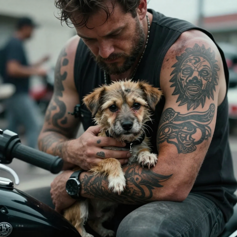 JUSTICE ON TWO WHEELS: BIKER GANG WITNESSES BRUTAL DOG ABUSE, STEALS THE DOG RIGHT OUT FROM UNDER ABUSER’S NOSE!