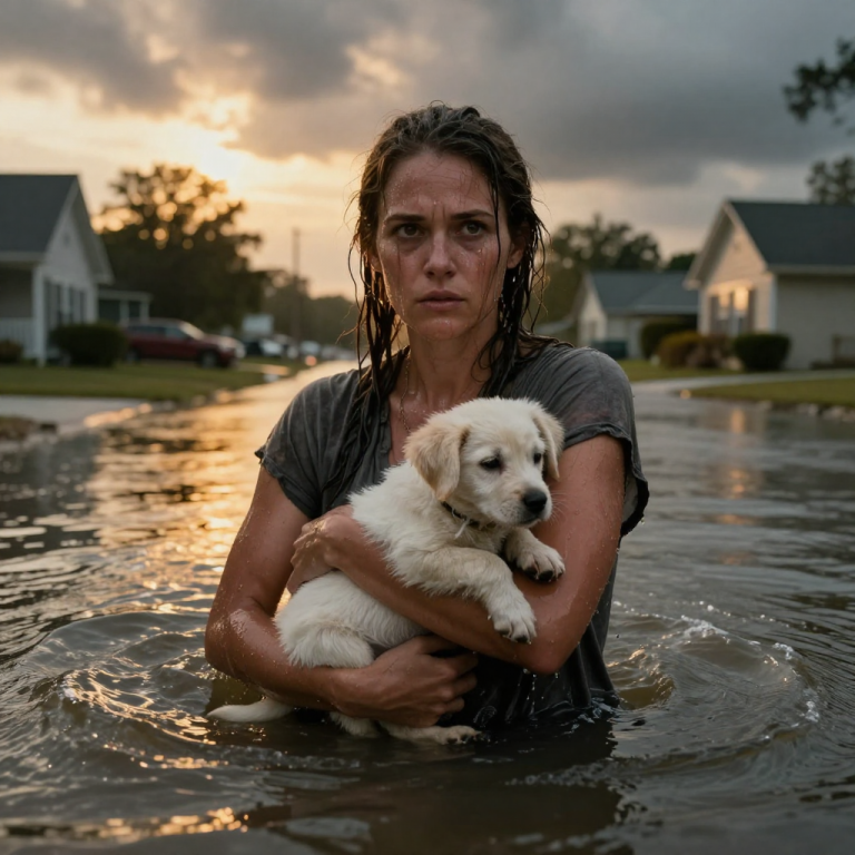 TRAPPED IN A NIGHTMARE: I WATCHED IN HORROR AS THE FLOOD WATERS PULLED HER UNDER, A HELPLESS PUPPY CHAINED TO A TREE. I RISKED EVERYTHING, DIVING INTO THE ICY CHAOS, BUT WAS I TOO LATE TO SAVE HER?
