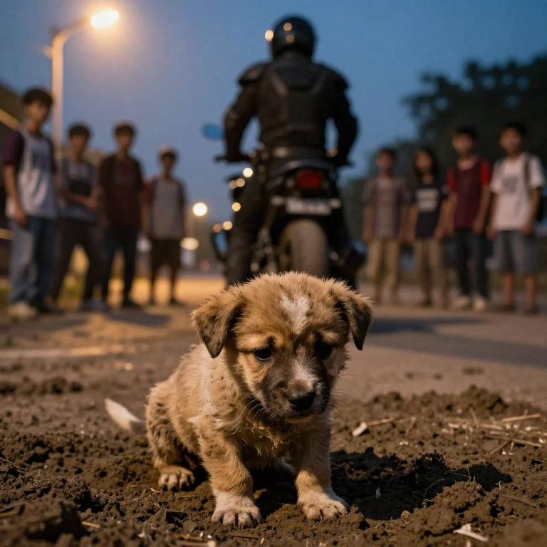 HEARTLESS TEENAGERS’ CRUEL ACT AGAINST HELPLESS PUPPY INTERRUPTED BY RIGHTEOUS BIKER! WITNESS THE SHOCKING MOMENT JUSTICE WAS SERVED!