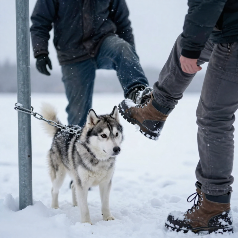 HE LEFT HIS HUSKY TO FREEZE TO DEATH IN A BLIZZARD, BUT WHAT HAPPENED WHEN ANIMAL CONTROL ARRIVED WILL MAKE YOU BELIEVE IN KARMA!