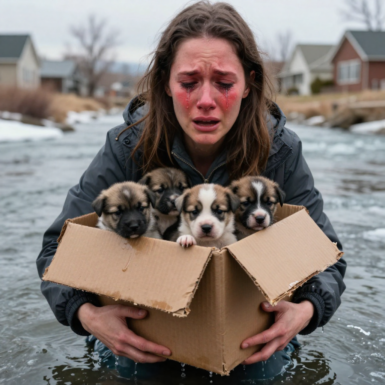 HE TOSSED A TAPED-UP BOX INTO THE FREEZING RIVER! I DIDN’T THINK, I DOVE IN! WHAT I FOUND INSIDE SHATTERED MY HEART!