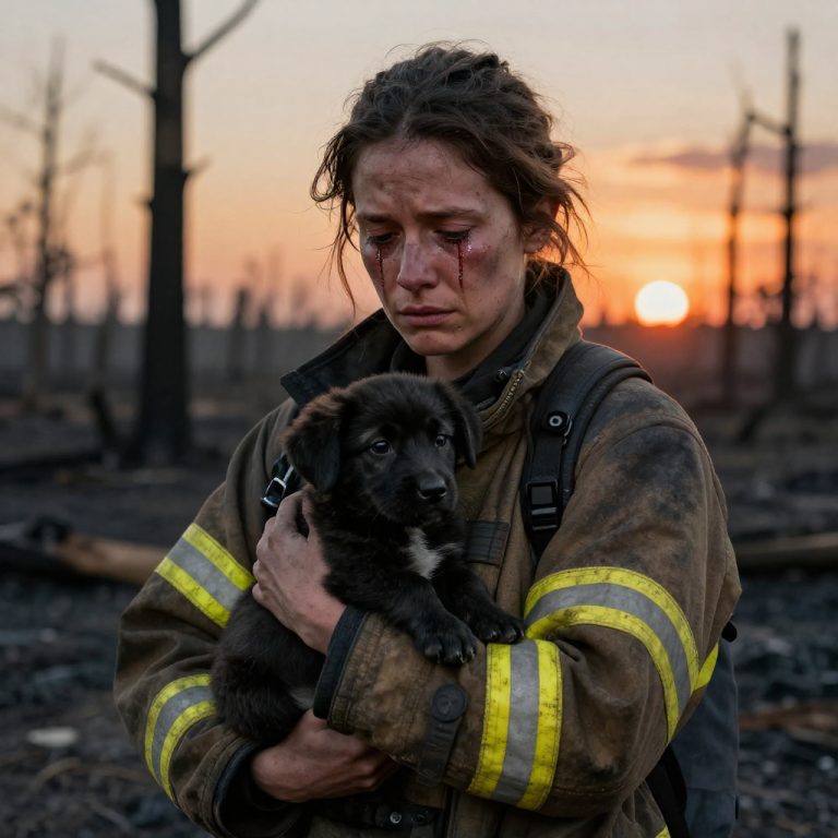 FROM ASHES TO ANGEL: I FOUND A WHIMPERING PUPPY BENEATH A CHARRED LOG IN A WILDFIRE ZONE AND IT CHANGED MY LIFE FOREVER! THE PAIN, THE TEARS, AND THE UNEXPECTED MIRACLE – YOU WON’T BELIEVE WHAT HAPPENED NEXT!