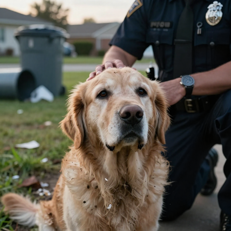 HE DRAGGED HIS SENIOR DOG THROUGH SHARP TRASH RIGHT IN FRONT OF MY HOUSE! I’M A POLICE OFFICER – WHEN I SHOWED HIM MY BADGE, THE FEAR IN HIS EYES WAS PRICELESS! JUSTICE IS SERVED!