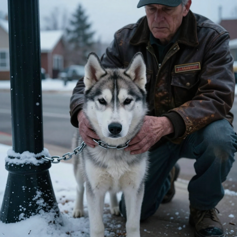 ABANDONED HUSKY LEFT TO FREEZE: I WITNESSED ABUSE AND A RETIRED MARINE SHOWED HIM WHAT ‘DISCIPLINE’ REALLY MEANS! THE OWNER WILL REGRET CROSSING US!