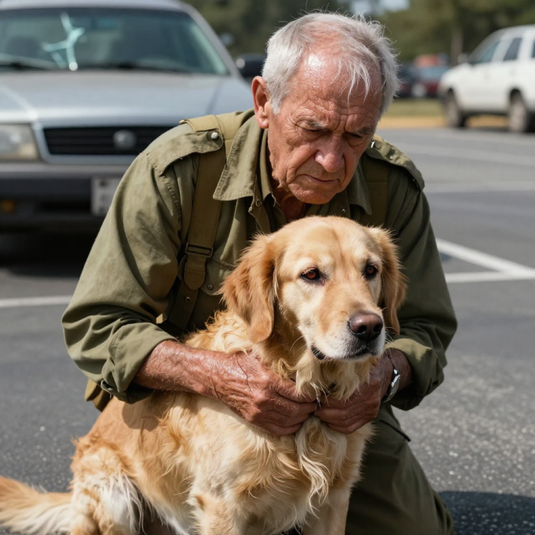 SHE LEFT HER DOG TO DIE! A heartless woman locked her golden retriever in a scorching car while shopping, but she didn’t expect a Vietnam vet to witness her cruelty, and now she will face the consequences.