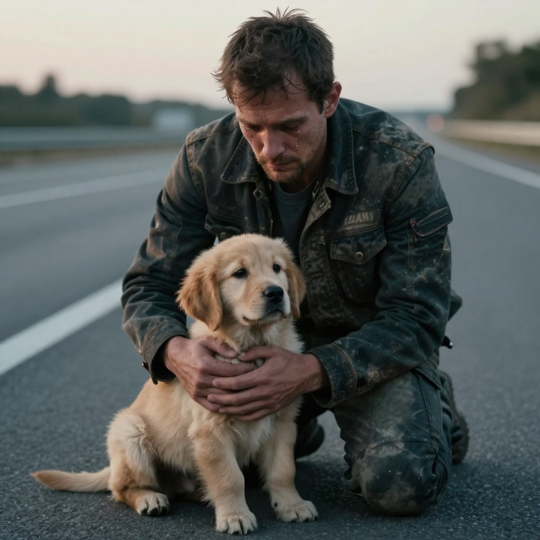 I COULDN’T BELIEVE WHAT I SAW: A speeding car tossed a taped box onto the highway, and when I stopped to help, I found four puppies struggling for air inside—how could anyone be so heartless, and what happened next saved us all.