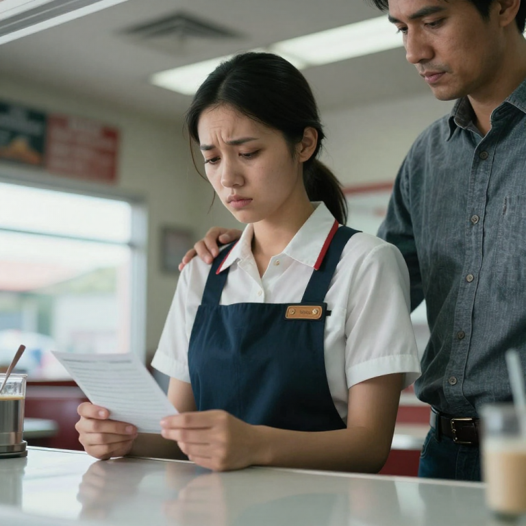 “GET A REAL JOB,” THEY WROTE ON THE STIFFED TIP, BUT WHEN HE HANDED HER $10,000 AND BOARDED HIS PRIVATE HELICOPTER, THE WAITRESS REALIZED HE JUST BOUGHT THEIR DAD’S COMPANY!