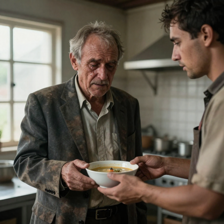 HE SAID WE’D STARVE! My father, a billionaire, disowned me for marrying a waitress; he publicly called her a ‘gold digger’ and cut us off, but ten years later, his empire collapsed, and when he came begging at my soup kitchen, I was the only one left who would call him ‘Dad’.