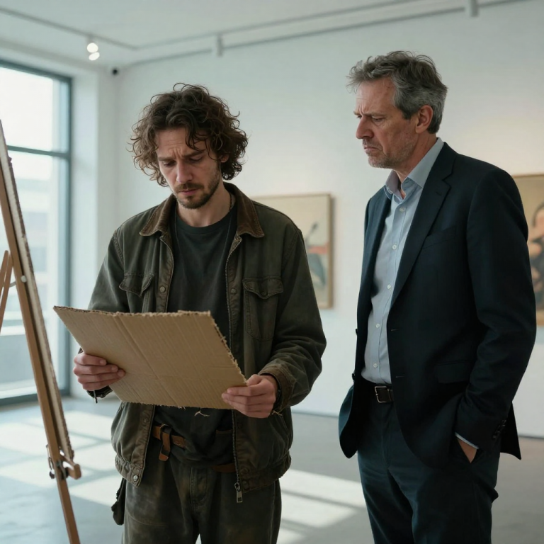 HE CALLED MY ART ‘TRASH,’ THEN A BILLIONAIRE WALKED UP AND PAID ME $100,000: He said my work belonged in the gutter, and the whole gallery laughed—but when they saw what happened next, even he was left speechless.