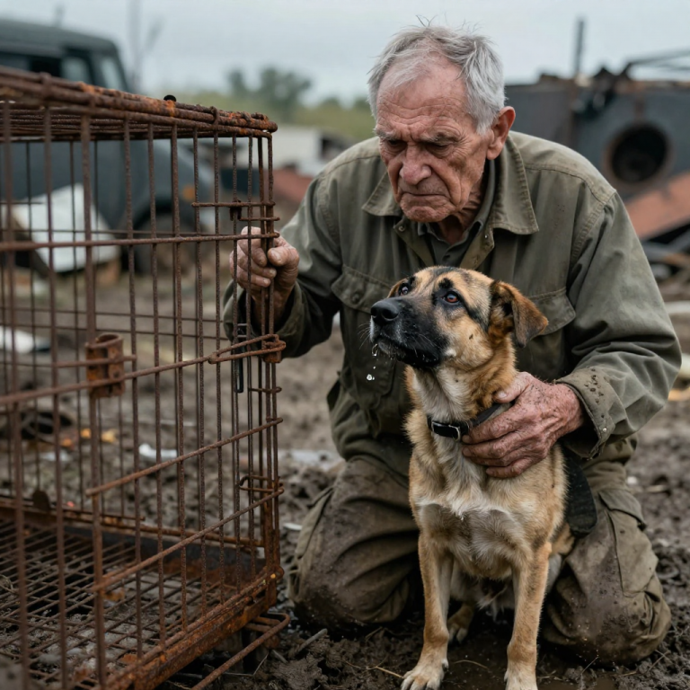 STARVING DOG LOCKED IN CAGE, OWNER LAUGHING INSIDE. I SMASHED THE LOCK, HE CAME AT ME—THEN HE LEARNED SOME VETS AREN’T AFRAID TO FIGHT.